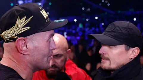Tyson Fury and Usyk Face Off