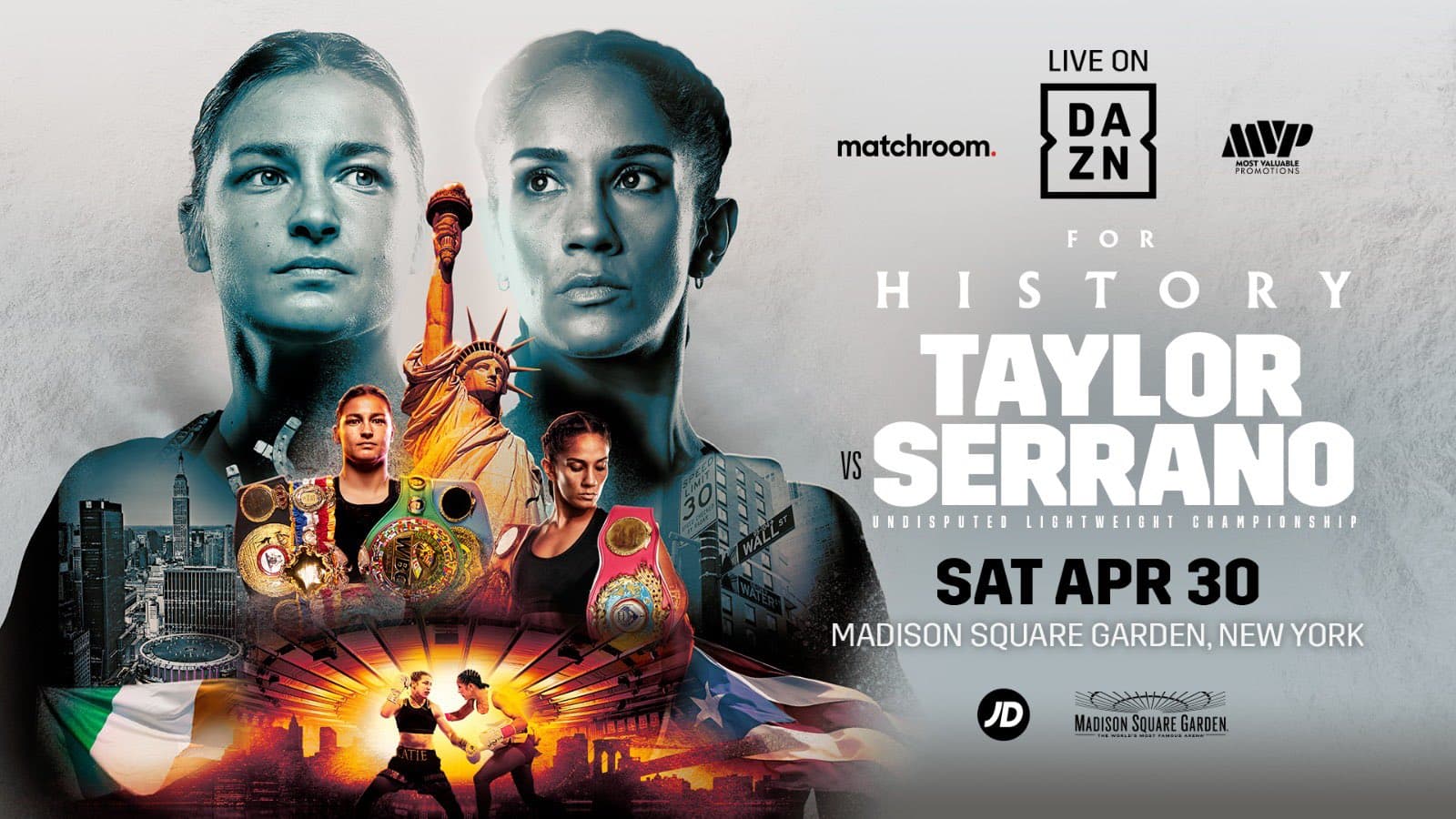Katie Taylor Vs Amanda Serrano Set For April 30th