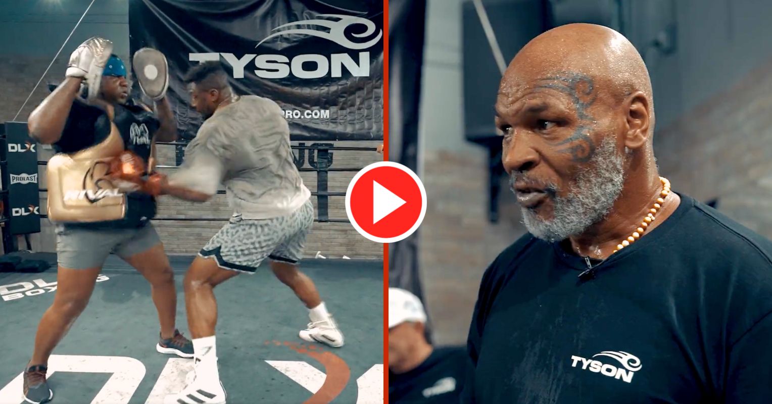 Mike Tyson Teaches Ngannou Devastating KO Combination Ahead Of Fury Fight
